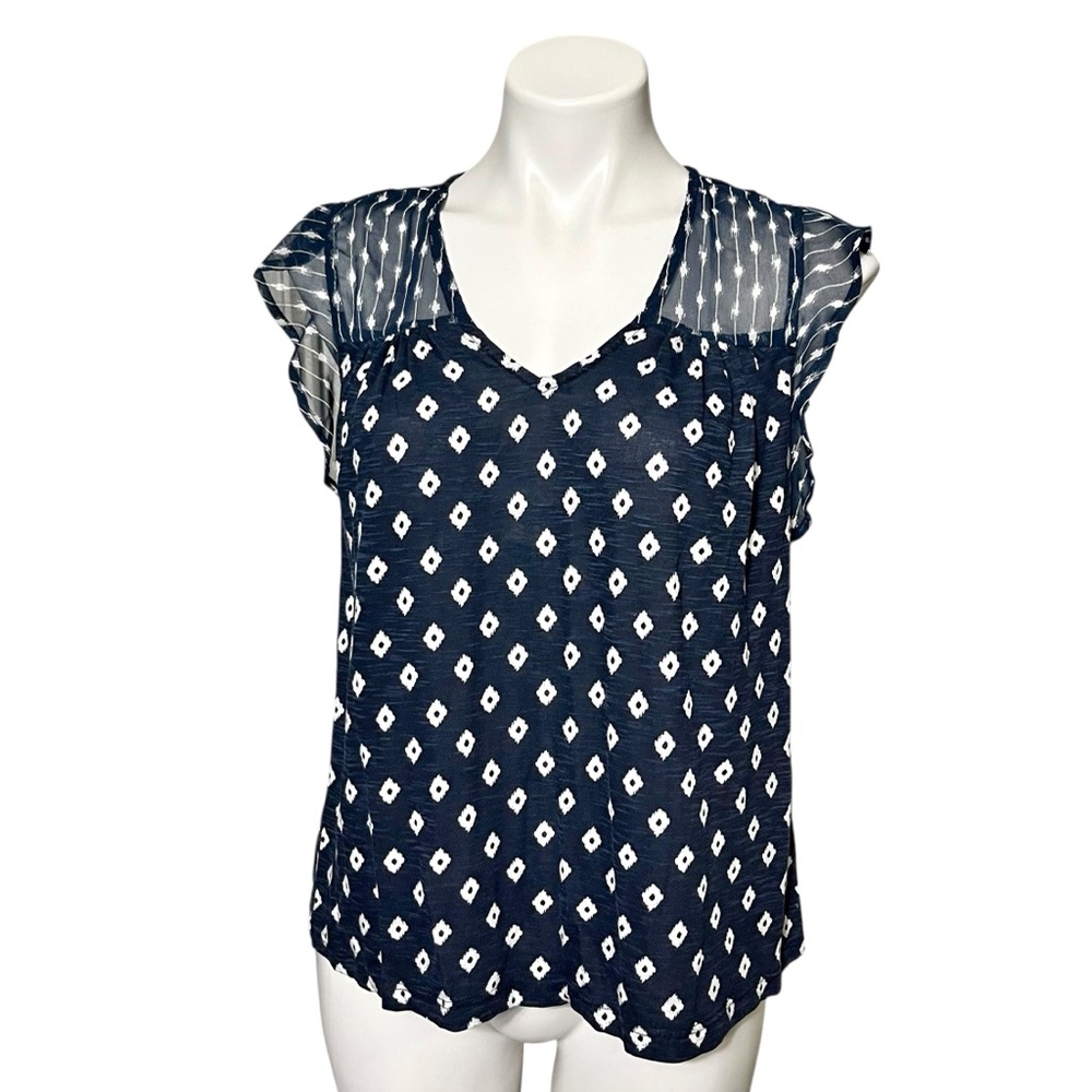 Lucky Brand Geometric Print Top Size Small